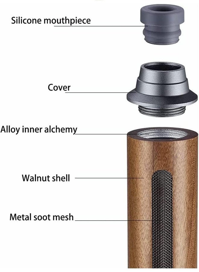 RESONIX Portable Car ashtray – Heat-Resistant Windproof Smoke ashtray with Cigarette holder, Large Capacity Compact Travel Smoke Container for Car, Office & Outdoor Use (Smoking Accessory, Wood Color) - Image 2